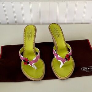 Coach Pink and White Women's Sandals